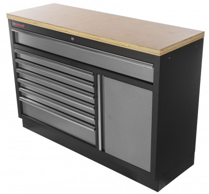 Celokovová široká dílenská skříňka PROFI, 7 zásuvek, skříňka - TGC1371