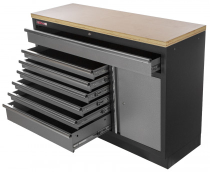 Celokovová široká dílenská skříňka PROFI, 7 zásuvek, skříňka - TGC1371
