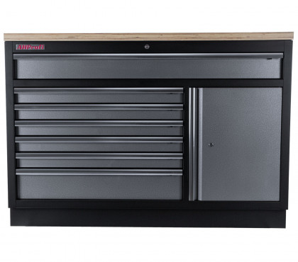 Celokovová široká dílenská skříňka PROFI, 7 zásuvek, skříňka - TGC1371