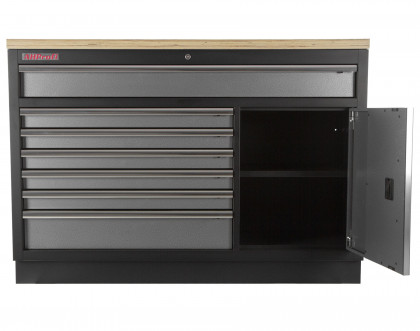 Celokovová široká dílenská skříňka PROFI, 7 zásuvek, skříňka - TGC1371