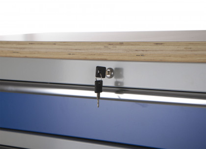 Celokovová široká dílenská skříňka PROFI BLUE, 7 zásuvek, skříňka - MTGC1371