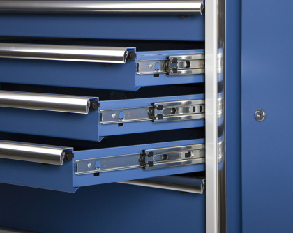 Celokovová široká dílenská skříňka PROFI BLUE, 7 zásuvek, skříňka - MTGC1371