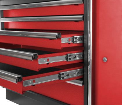 Celokovová široká dílenská skříňka PROFI RED, 7 zásuvek, skříňka - RTGC1371