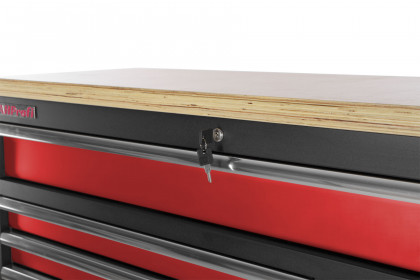 Celokovová široká dílenská skříňka PROFI RED, 7 zásuvek, skříňka - RTGC1371