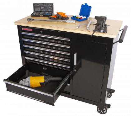 Pojízdný pracovní stůl / skříňka na nářadí s pracovní deskou - TBR-L4407E-B