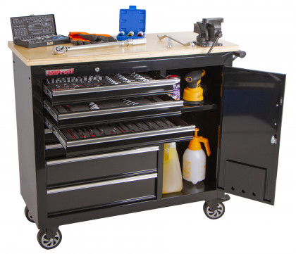 Pojízdný pracovní stůl / skříňka na nářadí s pracovní deskou - TBR-L4407E-B