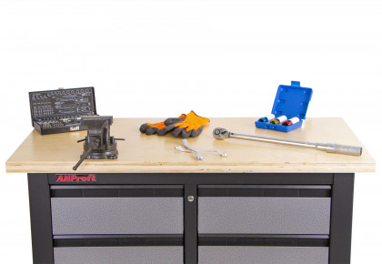 Dílenský ponk s dřevěnou pracovní deskou, 6 zásuvek - TSK5406-LS