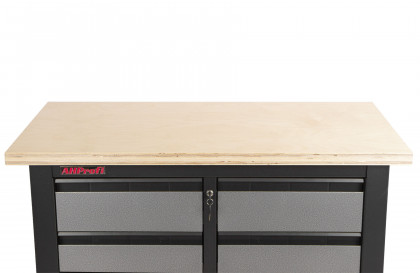 Dílenský ponk s dřevěnou pracovní deskou, 6 zásuvek - TSK5406-LS