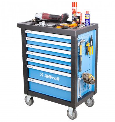 Dílenský vozík Economy, prázdný, 7 zásuvek - AH12272AP