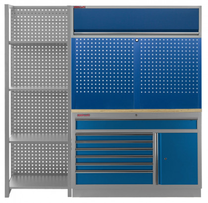 Dílenská sestava PROFI BLUE s úzkým regálem - MTGC1371RBAL1