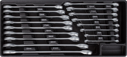 Sada nářadí do dílenského vozíku, 15 výplní, 245 ks - H14019D-set