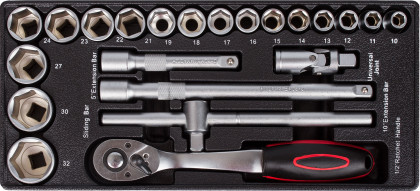 Sada nářadí do dílenského vozíku, 15 výplní, 245 ks - H14019D-set