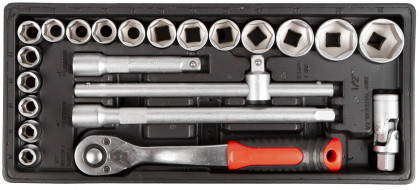 Sada nářadí do dílenského vozíku, 15 výplní, 245 ks - H14019D-set