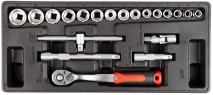 Sada nářadí do dílenského vozíku, 15 výplní, 245 ks - H14019D-set