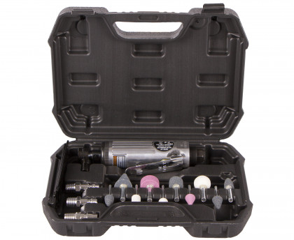 Pneumatická přímá bruska, 1/4", sada 16 ks - HTA830301