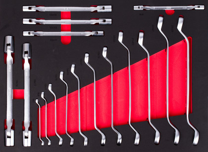Sada oboustranných klíčů ve výplni do dílenského vozíku, 17 ks - AH12449-SK