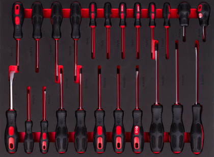 Sada šroubováků ve výplni do dílenského vozíku, 23 ks - AH12449-SŠ