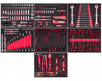 Sada nářadí ve výplních do dílenského vozíku, 245 ks - AH12449-set