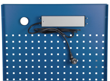 Děrovaná závěsná deska s el. zásuvkou 614,5x1052x24 mm PROFI BLUE - MWGB1324K