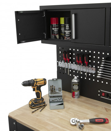 Pracovní stůl s děrovanou deskou, 3 zásuvky - TSA4524G