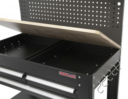 Pracovní stůl s děrovanou deskou, 3 zásuvky - TSA4524G