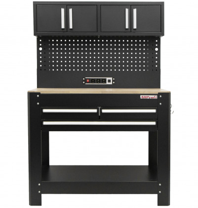 Pracovní stůl s děrovanou deskou, 3 zásuvky - TSA4524G