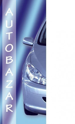 Vlajka fotoline Autobazar modrá