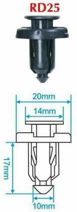 Plastové příchytky čalounění, 10 ks