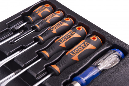 Sada hex klíčů a šroubováků 33 ks ve výplni do dílenského vozíku - LIACK382003