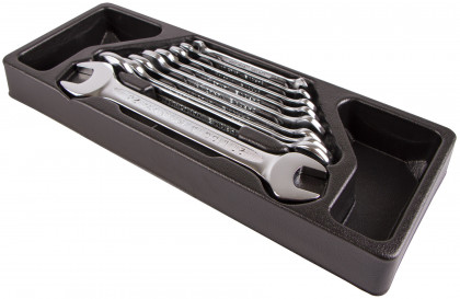 Oboustranné ploché klíče 9 dílů ve výplni do dílenského vozíku - LIACK384005