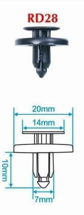 Plastové příchytky čalounění, 10 ks - HRD28