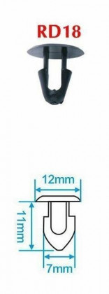 Plastové příchytky čalounění, 10 ks - HRD18