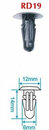 Plastové příchytky čalounění, 10 ks - HRD19