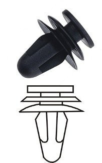 Plastové příchytky čalounění, 10 ks - HRD05