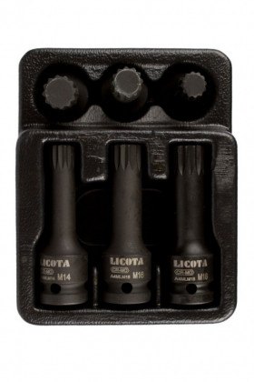 Sada vnějších nástrčných klíčů XZN 1/2", krátké a dlouhé M14, M16, M18, sada 6 ks - LIATF5214
