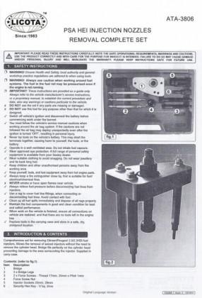 Sada stahováku vstřikovačů motorů PSA - LIATA3806