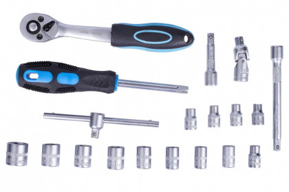 Gola sada 1/4" ve výplni do dílenského vozíku, 19 dílů - VV019GS01