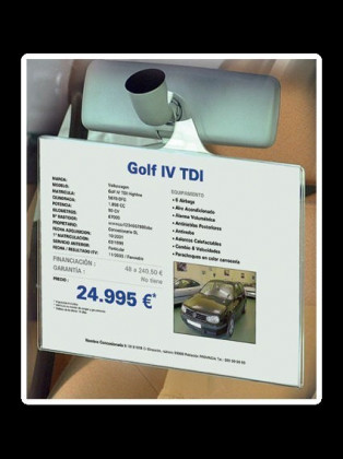 Plexi držák na ceník na zrcátko - na šířku - 713000370