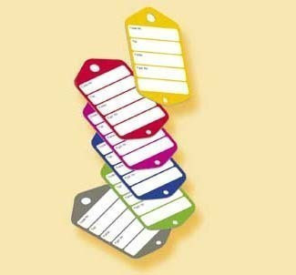 Červené Plastik visačky na klíče, velké 100 ks - 434020140