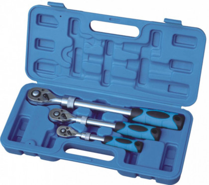 Teleskopické ráčny 3 ks (1/4", 3/8", 1/2") v plastovém kufru - AH120305