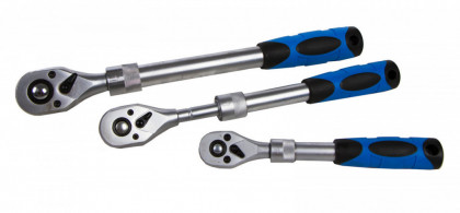 Teleskopické ráčny 3 ks (1/4", 3/8", 1/2") v plastovém kufru - AH120305