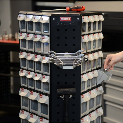 Otočný kovový dílenský organizér s 144 zásuvkami - RFO-8144