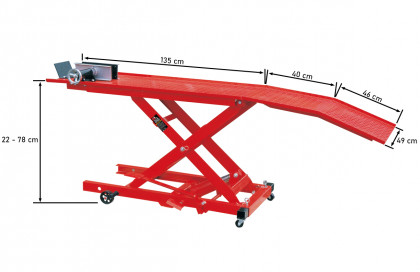 Montážní zvedák na motocykl 360 kg s nožním pohonem - TRE64007