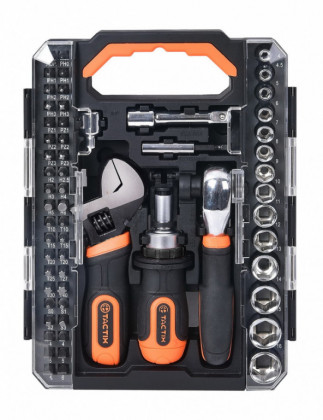 Sada nářadí s oboustrannou ráčnou 1/4" a 3/8", 56 ks - TC900191