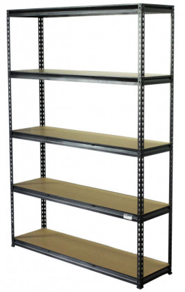 Policový regál, 5 polic - 1200 x 410 x 1830 mm - AH007