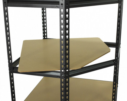 Rohový policový regál, 5 polic - 1830 x 730 x 730 mm - AH017