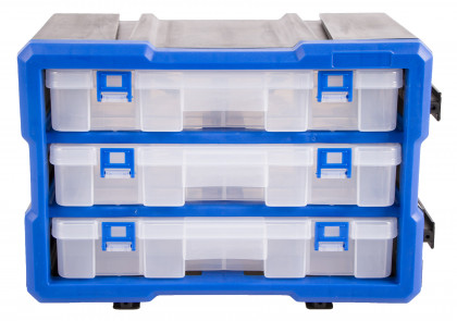 Plastový organizér, 3 uzavíratelné boxy - MW1803
