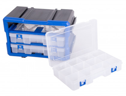 Plastový organizér, 3 uzavíratelné boxy - MW1803