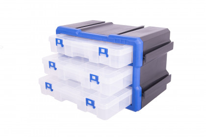 Plastový organizér, 3 uzavíratelné boxy - MW1803
