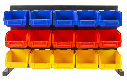 Kovový organizér na šroubky s 15 plastovými boxy - MSBRT2015